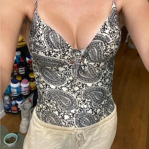 Black and White Paisley Swimsuit Paula Vix